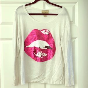 White Label Wildfox Sequin Lips Sweater